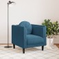 vidaXL Sessel mit Kissen Blau Samt vidaXL Sessel mit Kissen Blau Samt