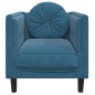 vidaXL Sessel mit Kissen Blau Samt vidaXL Sessel mit Kissen Blau Samt