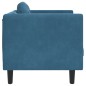 vidaXL Sessel mit Kissen Blau Samt vidaXL Sessel mit Kissen Blau Samt