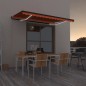 Gelenkarmmarkise Einziehbar mit LED 450x350 cm Orange und Braun Gelenkarmmarkise Einziehbar mit LED 450x350 cm Orange und Braun