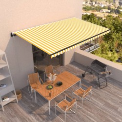 Gelenkarmmarkise Automatisch 500x350 cm Gelb und Weiß