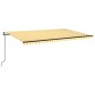 Gelenkarmmarkise Automatisch 500x350 cm Gelb und Weiß Gelenkarmmarkise Automatisch 500x350 cm Gelb und Weiß
