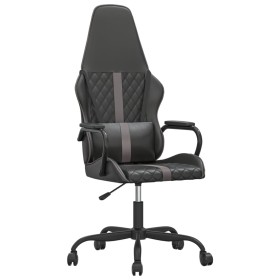 vidaXL Gaming-Stuhl mit Massagefunktion Grau und Schwarz Kunstleder