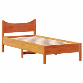 vidaXL Massivholzbett Wachsbraun 90x190 cm Kiefer