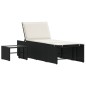 vidaXL Sonnenliegen 2 Stk. mit Tisch Schwarz Poly Rattan vidaXL Sonnenliegen 2 Stk. mit Tisch Schwarz Poly Rattan