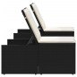 vidaXL Sonnenliegen 2 Stk. mit Tisch Schwarz Poly Rattan vidaXL Sonnenliegen 2 Stk. mit Tisch Schwarz Poly Rattan