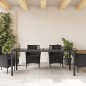 vidaXL Gartentisch mit Glasplatte Schwarz 190x90x75 cm Poly Rattan vidaXL Gartentisch mit Glasplatte Schwarz 190x90x75 cm Poly Rattan