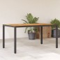 vidaXL Gartentisch mit Akazienholz-Platte Schwarz Poly Rattan vidaXL Gartentisch mit Akazienholz-Platte Schwarz Poly Rattan