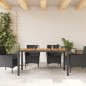 vidaXL Gartentisch mit Akazienholz-Platte Schwarz Poly Rattan vidaXL Gartentisch mit Akazienholz-Platte Schwarz Poly Rattan