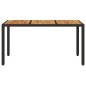 vidaXL Gartentisch mit Akazienholz-Platte Schwarz Poly Rattan vidaXL Gartentisch mit Akazienholz-Platte Schwarz Poly Rattan