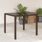 vidaXL Gartentisch mit Glasplatte Braun 90x90x75 cm Poly Rattan vidaXL Gartentisch mit Glasplatte Braun 90x90x75 cm Poly Rattan