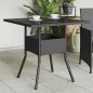 vidaXL Gartentisch mit Glasplatte Schwarz 80x80x75 cm Poly Rattan vidaXL Gartentisch mit Glasplatte Schwarz 80x80x75 cm Poly Rattan