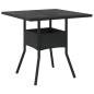 vidaXL Gartentisch mit Glasplatte Schwarz 80x80x75 cm Poly Rattan vidaXL Gartentisch mit Glasplatte Schwarz 80x80x75 cm Poly Rattan