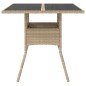 vidaXL Gartentisch mit Glasplatte Beige 80x80x75 cm Poly Rattan vidaXL Gartentisch mit Glasplatte Beige 80x80x75 cm Poly Rattan