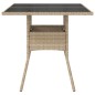 vidaXL Gartentisch mit Glasplatte Beige 80x80x75 cm Poly Rattan vidaXL Gartentisch mit Glasplatte Beige 80x80x75 cm Poly Rattan