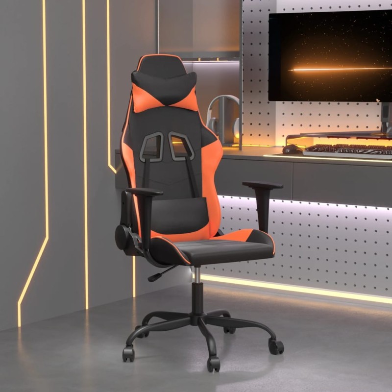 vidaXL Gaming-Stuhl mit Massagefunktion Schwarz und Orange Kunstleder vidaXL Gaming-Stuhl mit Massagefunktion Schwarz und Orange Kunstleder
