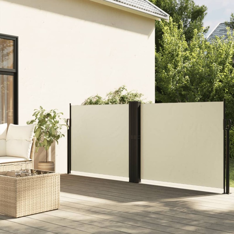 vidaXL Seitenmarkise Ausziehbar Creme 120x1200 cm vidaXL Seitenmarkise Ausziehbar Creme 120x1200 cm