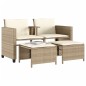 vidaXL Gartensofa 2-Sitzer mit Tisch und Hockern Beige Poly Rattan vidaXL Gartensofa 2-Sitzer mit Tisch und Hockern Beige Poly Rattan