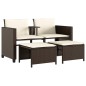 vidaXL Gartensofa 2-Sitzer mit Tisch und Hockern Braun Poly Rattan vidaXL Gartensofa 2-Sitzer mit Tisch und Hockern Braun Poly Rattan