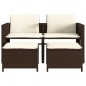 vidaXL Gartensofa 2-Sitzer mit Tisch und Hockern Braun Poly Rattan vidaXL Gartensofa 2-Sitzer mit Tisch und Hockern Braun Poly Rattan