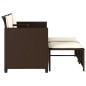 vidaXL Gartensofa 2-Sitzer mit Tisch und Hockern Braun Poly Rattan vidaXL Gartensofa 2-Sitzer mit Tisch und Hockern Braun Poly Rattan