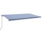 Gelenkarmmarkise Automatisch 600x350 cm Blau und Weiß Gelenkarmmarkise Automatisch 600x350 cm Blau und Weiß