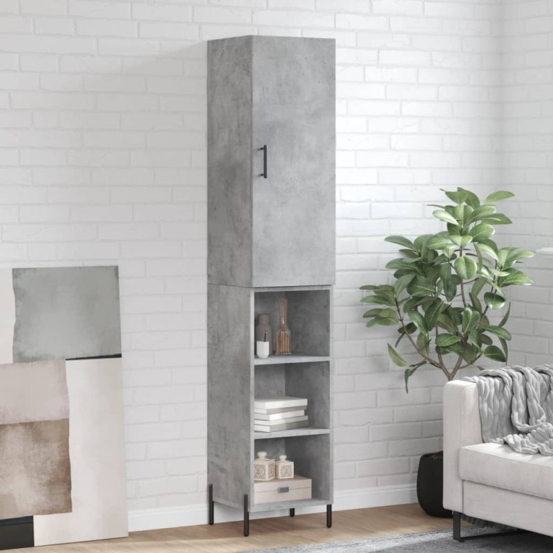 Highboard Betongrau 34,5x34x180 cm Holzwerkstoff Highboard Betongrau 34,5x34x180 cm Holzwerkstoff