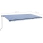 Gelenkarmmarkise Automatisch 600x350 cm Blau und Weiß Gelenkarmmarkise Automatisch 600x350 cm Blau und Weiß