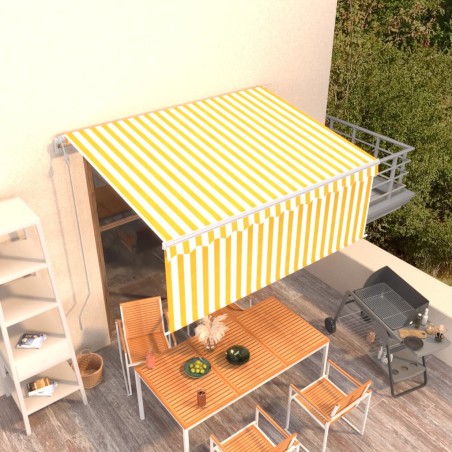 Gelenkarmmarkise Automatisch mit Jalousie 3x2,5 m Gelb und Weiß