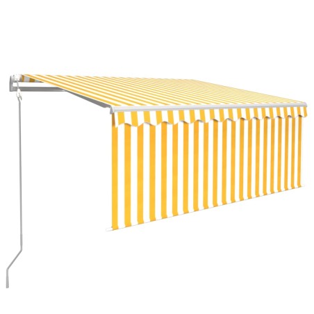 Gelenkarmmarkise Automatisch mit Jalousie 3x2,5 m Gelb und Weiß