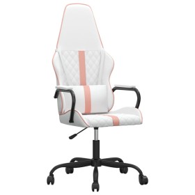 vidaXL Gaming-Stuhl Weiß und Rosa Kunstleder