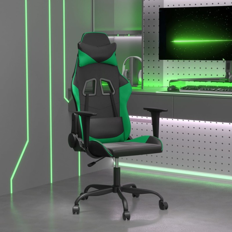 vidaXL Gaming-Stuhl Schwarz und Grün Kunstleder vidaXL Gaming-Stuhl Schwarz und Grün Kunstleder
