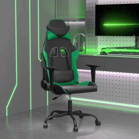vidaXL Gaming-Stuhl Schwarz und Grün Kunstleder