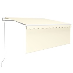 vidaXL Markise Automatisch Einziehbar mit Volant 3x2,5 m Creme