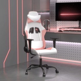 vidaXL Gaming-Stuhl Weiß und Rosa Kunstleder