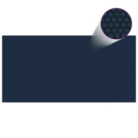 vidaXL Treibende Pool-Solarplane PE 1200x600 cm Schwarz und Blau