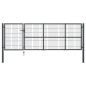 vidaXL Gartentor mit Pfosten Stahl 350x100 cm Anthrazit vidaXL Gartentor mit Pfosten Stahl 350x100 cm Anthrazit