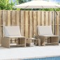 vidaXL Sonnenliegen 2 Stk. mit Tisch Beige Poly Rattan vidaXL Sonnenliegen 2 Stk. mit Tisch Beige Poly Rattan