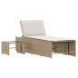 vidaXL Sonnenliegen 2 Stk. mit Tisch Beige Poly Rattan vidaXL Sonnenliegen 2 Stk. mit Tisch Beige Poly Rattan