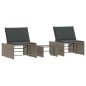 vidaXL Sonnenliegen 2 Stk. mit Tisch Grau Poly Rattan vidaXL Sonnenliegen 2 Stk. mit Tisch Grau Poly Rattan