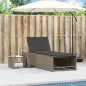 vidaXL Sonnenliegen 2 Stk. mit Tisch Grau Poly Rattan vidaXL Sonnenliegen 2 Stk. mit Tisch Grau Poly Rattan