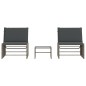 vidaXL Sonnenliegen 2 Stk. mit Tisch Grau Poly Rattan vidaXL Sonnenliegen 2 Stk. mit Tisch Grau Poly Rattan