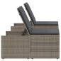 vidaXL Sonnenliegen 2 Stk. mit Tisch Grau Poly Rattan vidaXL Sonnenliegen 2 Stk. mit Tisch Grau Poly Rattan