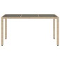 vidaXL Gartentisch mit Glasplatte Beige 150x90x75 cm Poly Rattan vidaXL Gartentisch mit Glasplatte Beige 150x90x75 cm Poly Rattan