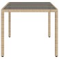 vidaXL Gartentisch mit Glasplatte Beige 150x90x75 cm Poly Rattan vidaXL Gartentisch mit Glasplatte Beige 150x90x75 cm Poly Rattan