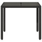 vidaXL Gartentisch mit Glasplatte Schwarz 90x90x75 cm Poly Rattan vidaXL Gartentisch mit Glasplatte Schwarz 90x90x75 cm Poly Rattan