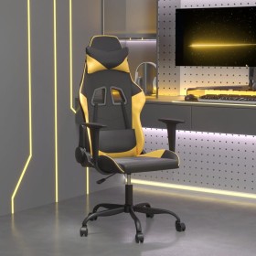 vidaXL Gaming-Stuhl mit Massagefunktion Schwarz & Golden Kunstleder