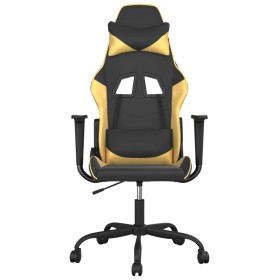 vidaXL Gaming-Stuhl mit Massagefunktion Schwarz & Golden Kunstleder