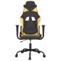 vidaXL Gaming-Stuhl mit Massagefunktion Schwarz & Golden Kunstleder vidaXL Gaming-Stuhl mit Massagefunktion Schwarz & Golden Kunstleder