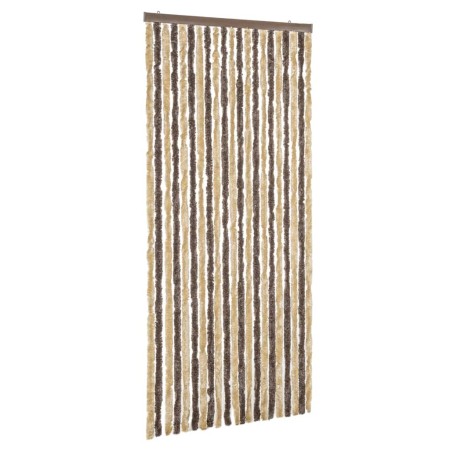 vidaXL Fliegenvorhang Dunkelbraun und Beige 56x200 cm Chenille